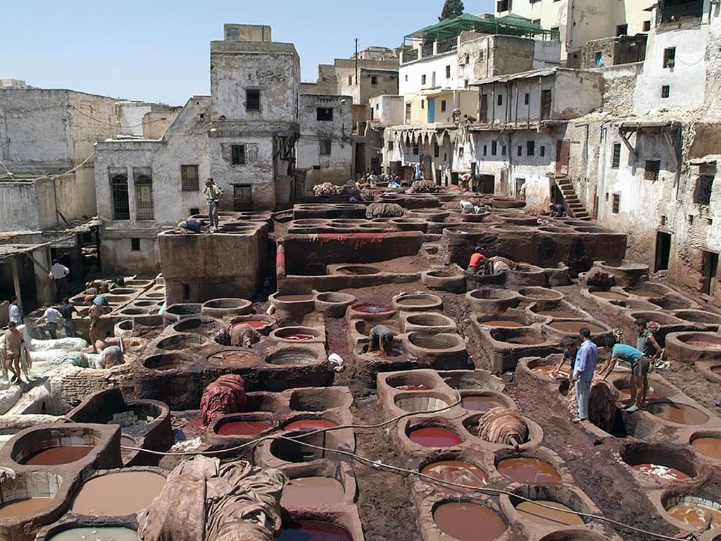 Il quartiere dei tintori a Fes